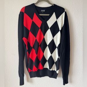 Galvin Green‎ Men’s Diamond Argyle Golf Sweater Sz L V-Neck Pullover Wool Blend